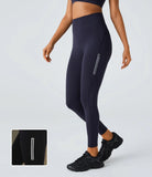 SpeedWave™ High Waisted Reflective Line Zipper Pocket Quick Dry 7/8 Workout Leggings - PURE-YOGA