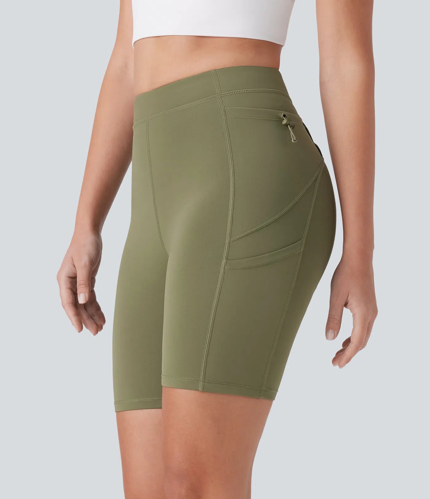 SpeedWave™ High Waisted Multiple Pockets Loop Quick Dry Running Biker Shorts 7'' - PURE-YOGA
