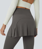 High Waisted Split 2-in-1 7/8 Yoga Leggings - PURE-YOGA