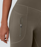 Wear-Resistant High Waisted Multiple Pockets Hiking Biker Shorts 7'' - PURE-YOGA