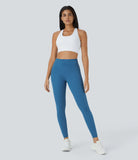 Pure-Yoga UltraSculpt™ High Waisted Front Pocket Ruched Butt Lifting Training 7/8 Leggings - PURE-YOGA