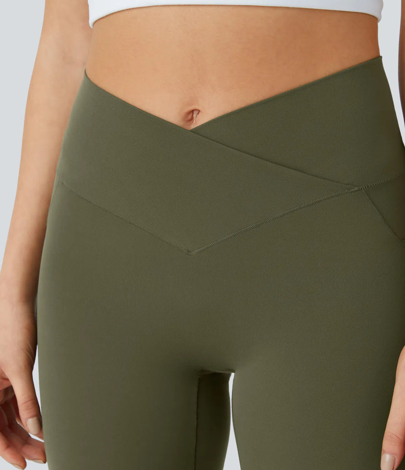 Softlyzero™ High Waisted Crossover Side Pocket Yoga Leak Protection Biker Shorts 7" - PURE-YOGA