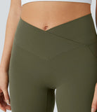 Softlyzero™ High Waisted Crossover Side Pocket Yoga Leak Protection Biker Shorts 7" - PURE-YOGA