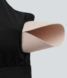 Ruched Stripe Cropped Cool Touch Yoga Sports Top - PURE-YOGA