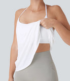 Softlyzero™ Airy Halter Backless Draped Cool Touch Yoga Sports Top-UPF50+ - PURE-YOGA