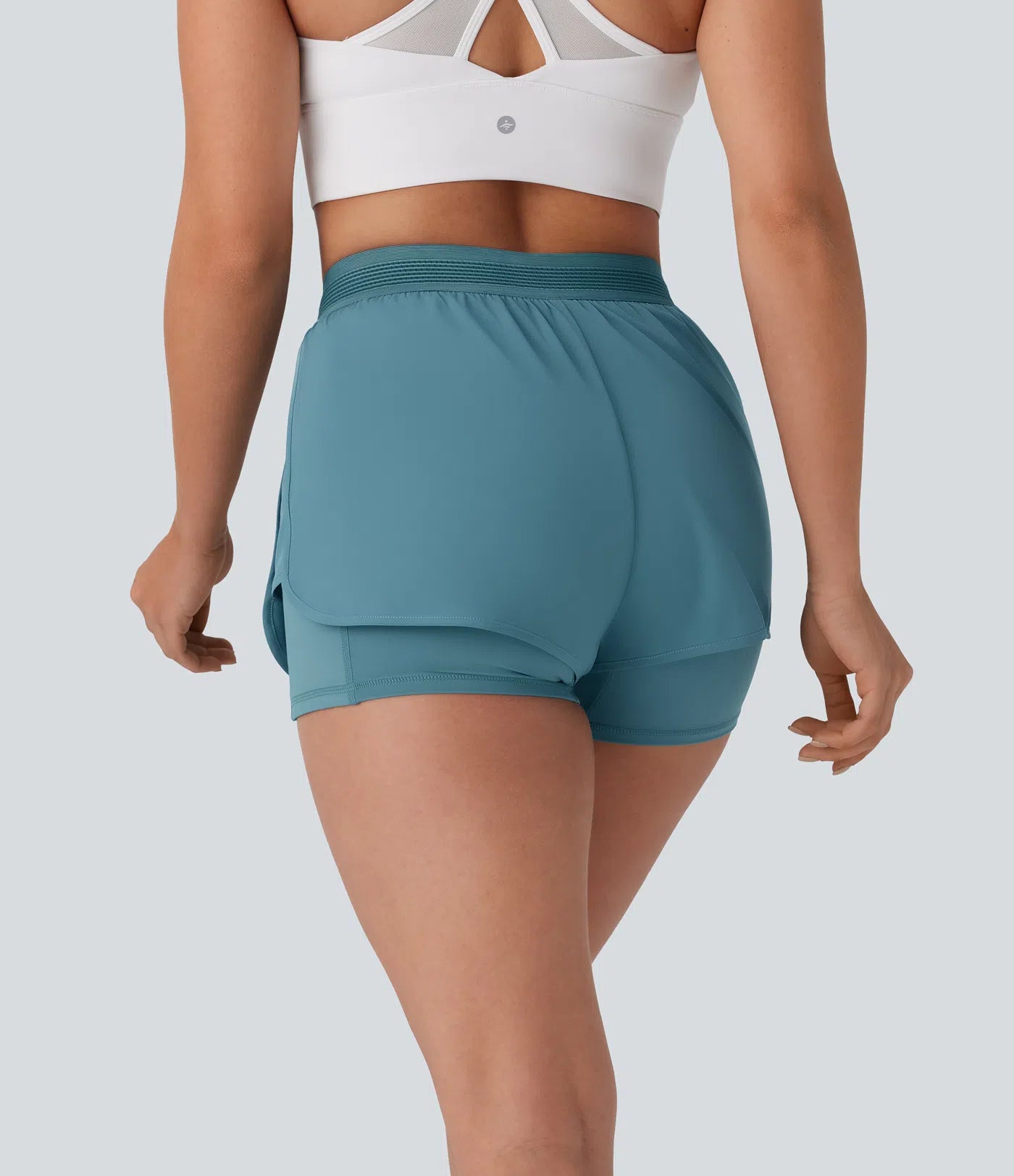 Breezeful™ Mid Rise 2-in-1 Side Pockets Quick Dry Running Shorts - PURE-YOGA