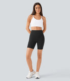 SoCinched High Waisted Scrunch Butt Lifting Tummy Control Side Pocket Shaping Workout UltraSculpt Biker Shorts 7'' - PURE-YOGA
