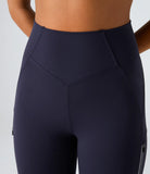 SpeedWave™ High Waisted Reflective Line Zipper Pocket Quick Dry 7/8 Workout Leggings - PURE-YOGA
