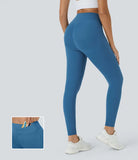 Pure-Yoga UltraSculpt™ High Waisted Front Pocket Ruched Butt Lifting Training 7/8 Leggings - PURE-YOGA