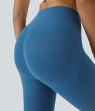 Pure-Yoga UltraSculpt™ High Waisted Front Pocket Ruched Butt Lifting Training 7/8 Leggings - PURE-YOGA