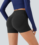 SoCinched High Waisted Scrunch Butt Lifting Tummy Control Side Pocket Shaping Workout UltraSculpt Biker Shorts 3'' - PURE-YOGA