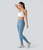 Softlyzero™ High Waisted Side Crossover Pocket Yoga 7/8 Leggings-UPF50+ - PURE-YOGA
