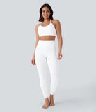 SpeedWave™ High Waisted Side Pocket Contrast Mesh Quick Dry 7/8 Yoga Leggings - PURE-YOGA