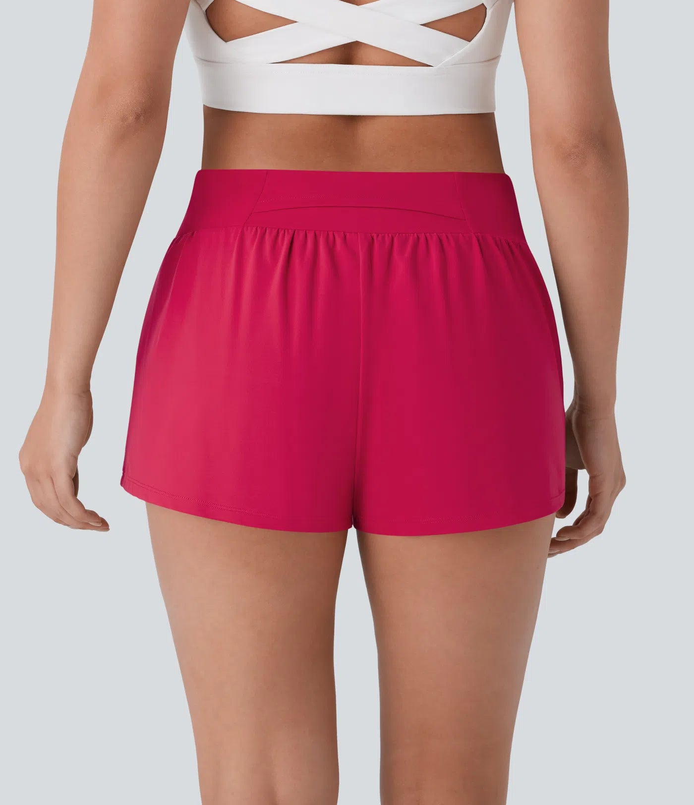Softlyzero™ Airy Low Rise Inside Drawstring Back Pocket & Side Hidden Pocket 2-in-1 Cool Touch Yoga Shorts - PURE-YOGA