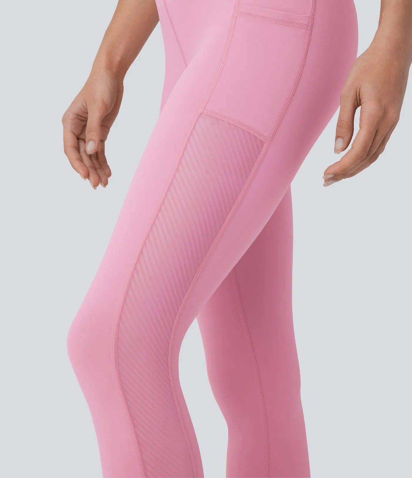 Softlyzero™ Plush High Waisted Side Pocket Contrast Mesh 7/8 Yoga Leggings - PURE-YOGA