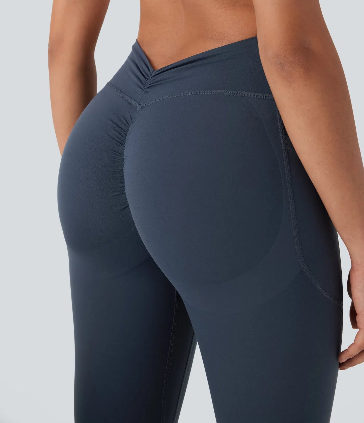 Pure-Yoga UltraSculpt™ SoCinched High Waisted Tummy Control Butt Lifting Ruched Side Pocket Shaping Yoga Leggings - PURE-YOGA