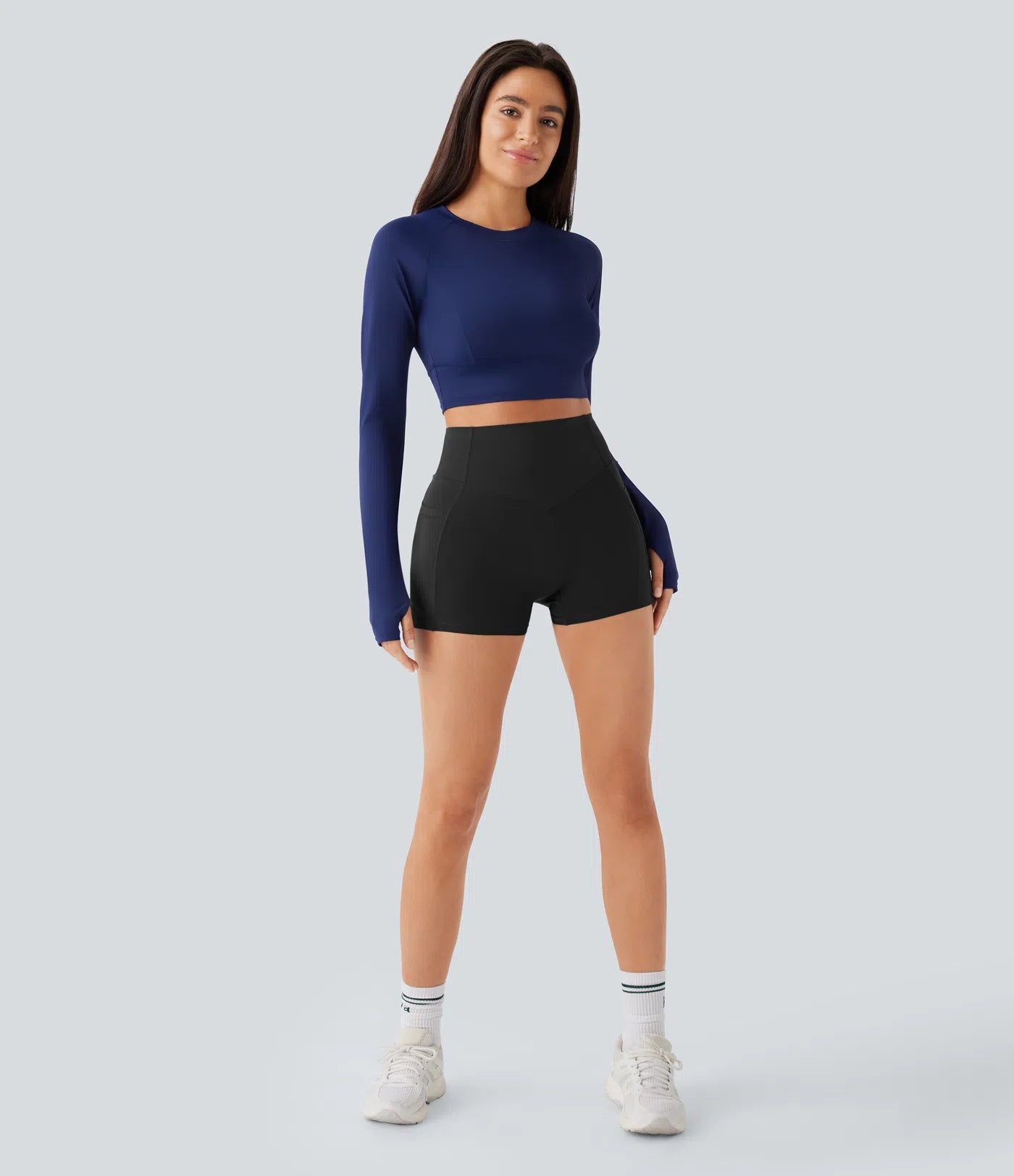 SoCinched High Waisted Scrunch Butt Lifting Tummy Control Side Pocket Shaping Workout UltraSculpt Biker Shorts 3'' - PURE-YOGA