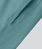 Breezeful™ High Waisted Crossover Side Pocket 2-in-1 Quick Dry Yoga Shorts 4" - PURE-YOGA