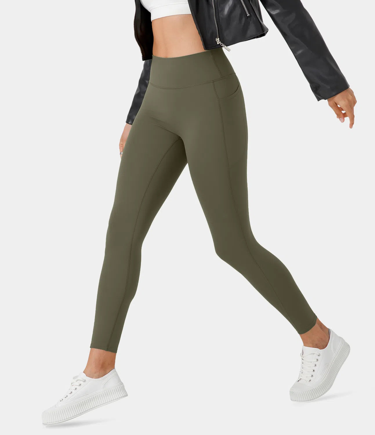 Softlyzero™ High Waisted Deep Side Pocket Yoga Leggings-UPF50+ - PURE-YOGA