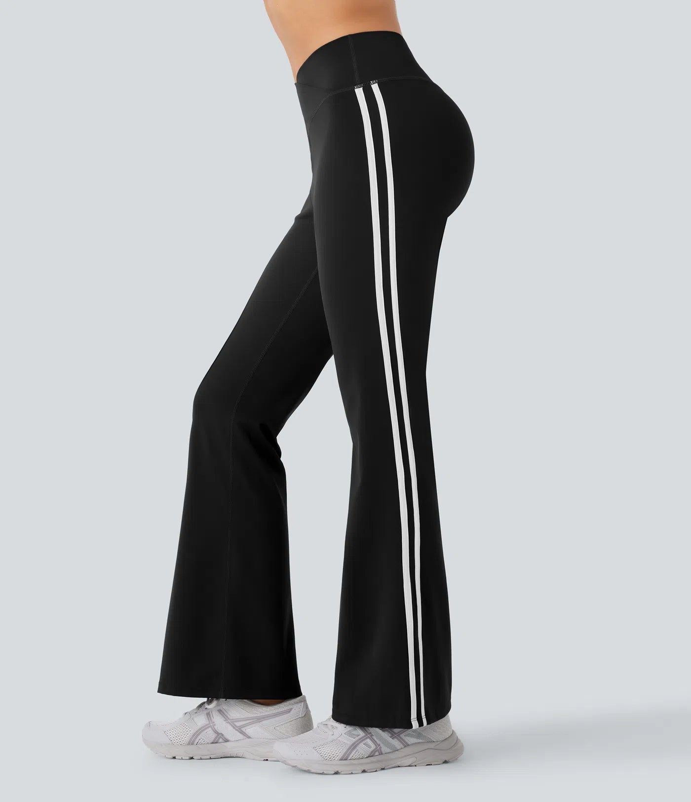 Breezeful™ Mid Rise Crossover Color Block Flare Quick Dry Yoga Leggings - PURE-YOGA
