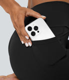 Softlyzero™ Crossover Pocket Plain Leggings-UPF50+ - PURE-YOGA
