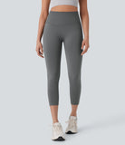 Seamless Flow High Waisted Tummy Control Butt Lifting Capri Yoga Leggings - PURE-YOGA