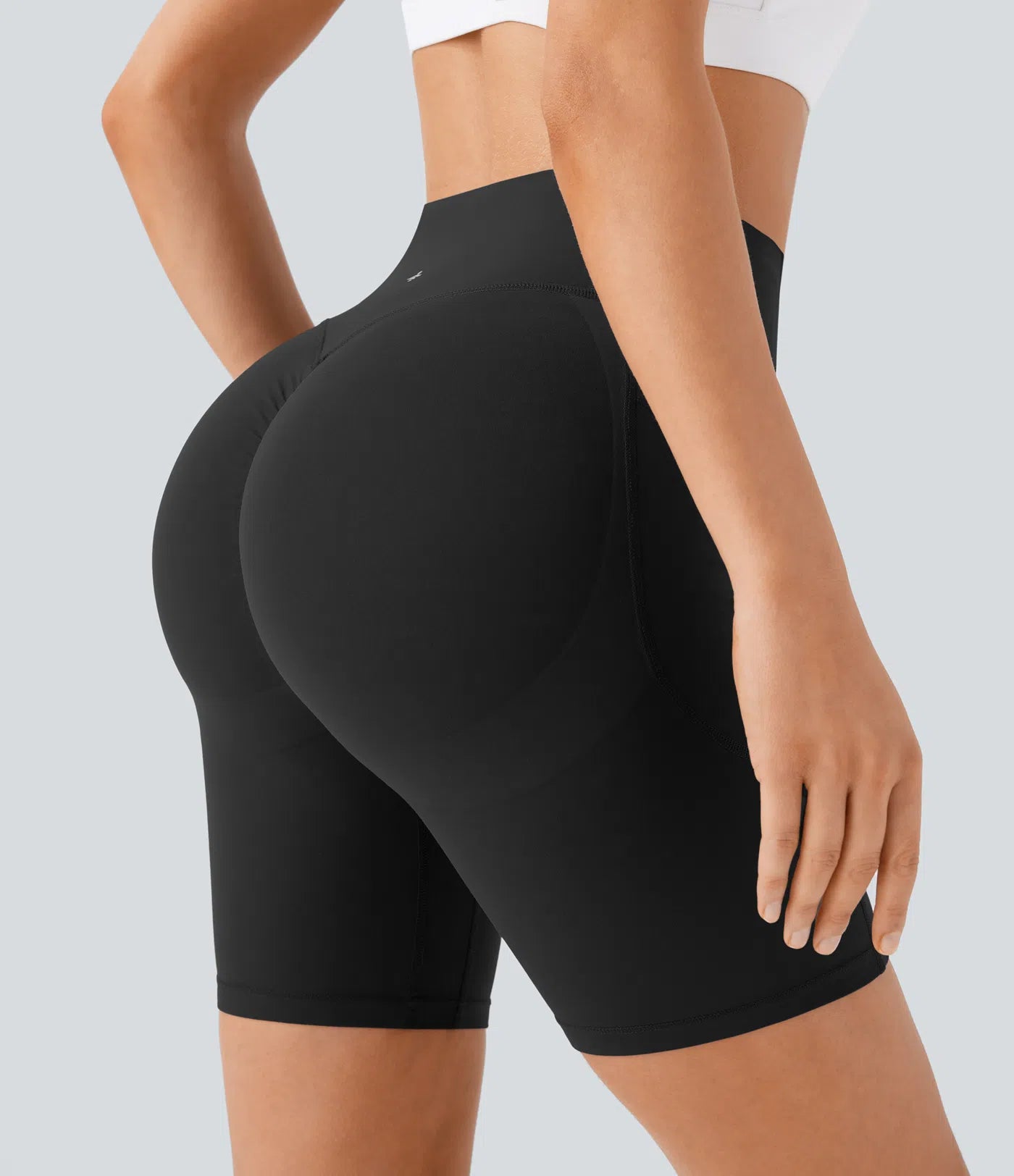 SoCinched High Waisted Scrunch Butt Lifting Tummy Control Side Pocket Shaping Workout UltraSculpt Biker Shorts 7'' - PURE-YOGA