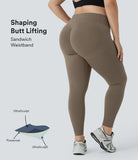 SoCinched High Waisted Scrunch Butt Lifting Tummy Control Side Pocket Shaping Training UltraSculpt Plus Size Leggings - PURE-YOGA