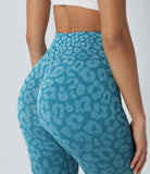 Seamless Flow High Waisted Leopard 7/8 Yoga Leggings - PURE-YOGA