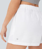 Mid Rise Decorative Button Side Pocket Lounge Shorts - PURE-YOGA