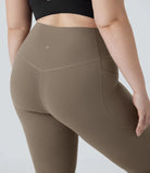 SoCinched High Waisted Tummy Control Side Pocket Shaping Yoga UltraSculpt Bootcut Plus Size Leggings - PURE-YOGA