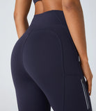 SpeedWave™ High Waisted Reflective Line Zipper Pocket Quick Dry 7/8 Workout Leggings - PURE-YOGA