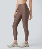 High Waisted Side Pocket Sheen Workout Leggings - PURE-YOGA