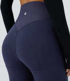 SoCinched High Waisted Tummy Control Contrast Ribbed Bootcut Yoga Leggings-UPF50+ - PURE-YOGA