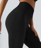 Skin Friendly Soft Seamless Flow Ribbed High Waisted Tummy Control Butt Lifting Training 7/8 Leggings - PURE-YOGA