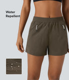 Water Repellent Mid High Waisted Multiple Pockets Ripstop Hiking Shorts 3.5'' - PURE-YOGA