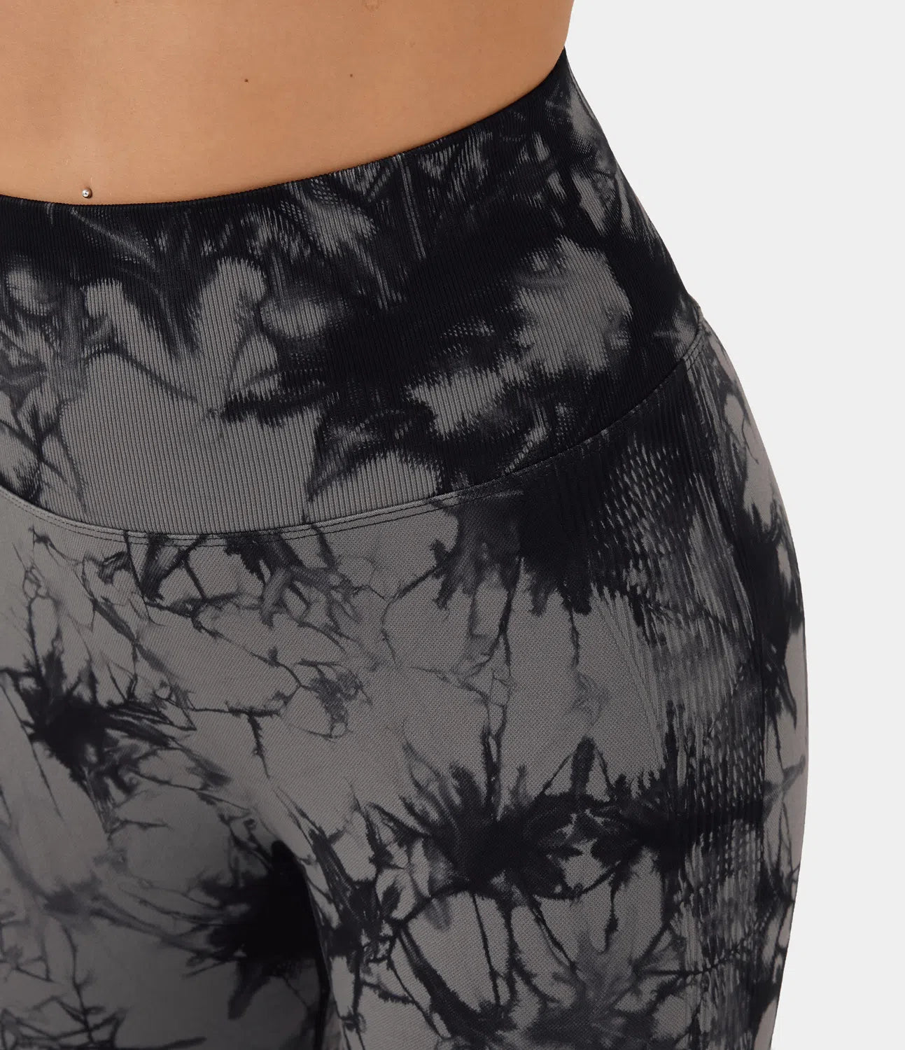 Seamless Flow High Waisted Ruched Tie Dye Yoga Biker Shorts - PURE-YOGA