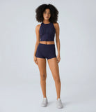 SpeedWave™ Mid Rise Back Side Pocket Ruched Quick Dry Workout Shorts - PURE-YOGA