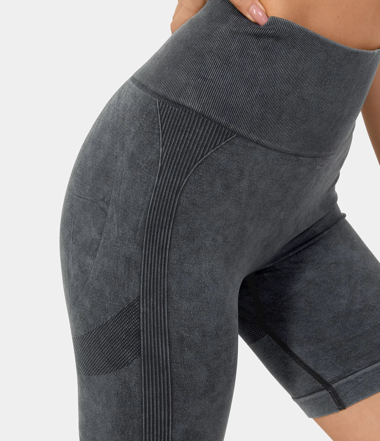 Seamless Flow High Waisted Ruched Workout Biker Shorts 6" - PURE-YOGA