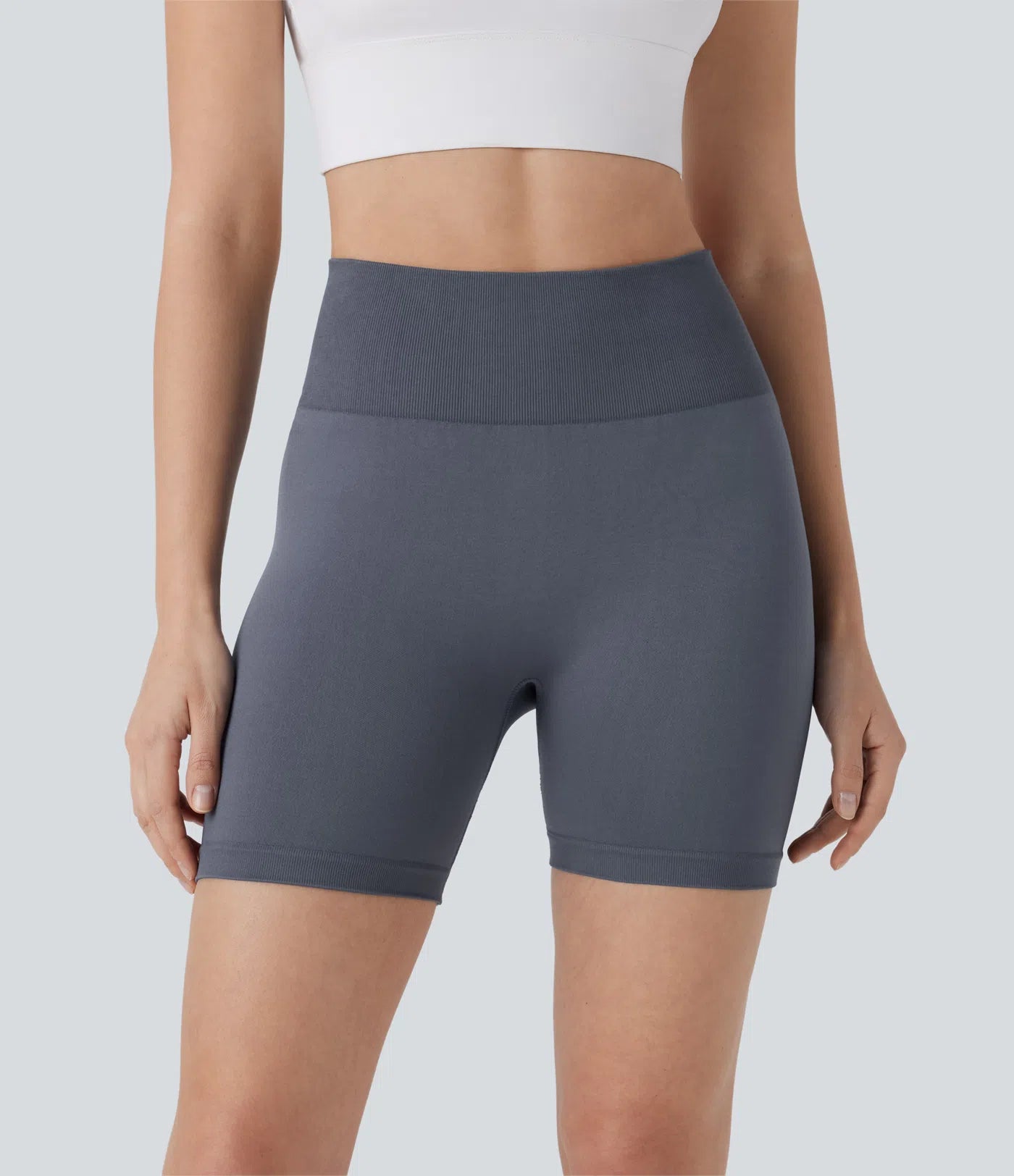 Seamless Flow High Waisted Scrunch Yoga Biker Shorts 5'' - PURE-YOGA