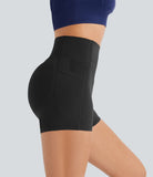 SoCinched High Waisted Scrunch Butt Lifting Tummy Control Side Pocket Shaping Workout UltraSculpt Biker Shorts 3'' - PURE-YOGA