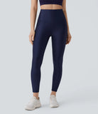 SoCinched High Waisted Tummy Control Side Pocket Sheen Workout Leggings - PURE-YOGA