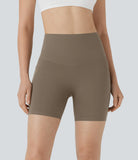 PURE-YOGA UltraSculpt™ SoCinched High Waisted Butt Lifting Tummy Control Side Pocket Shaping Training Biker Shorts 5'' - PURE-YOGA
