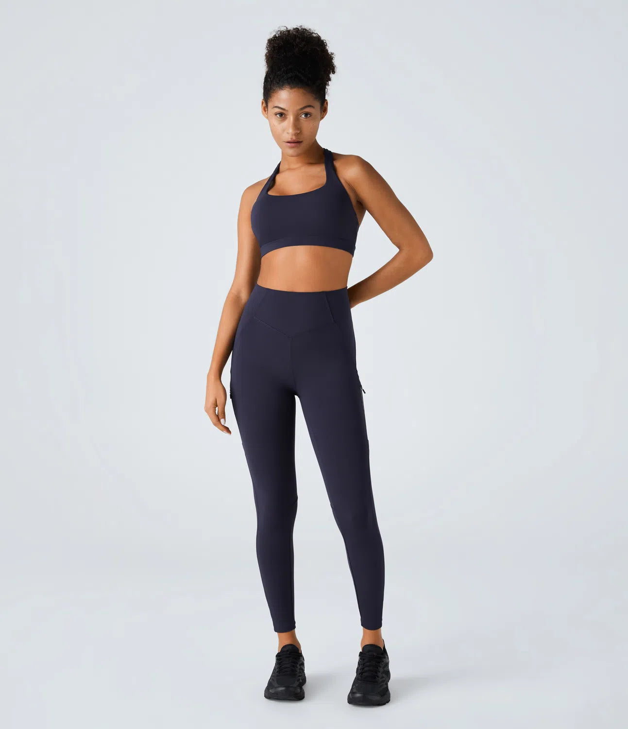 SpeedWave™ High Waisted Reflective Line Zipper Pocket Quick Dry 7/8 Workout Leggings - PURE-YOGA