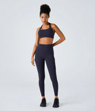 SpeedWave™ High Waisted Reflective Line Zipper Pocket Quick Dry 7/8 Workout Leggings - PURE-YOGA
