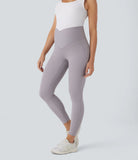 Softlyzero™ Super High Waisted Crossover Side Pocket 7/8 Yoga Maternity Leggings-UPF50+ - PURE-YOGA