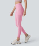Softlyzero™ Plush High Waisted Side Pocket Contrast Mesh 7/8 Yoga Leggings - PURE-YOGA