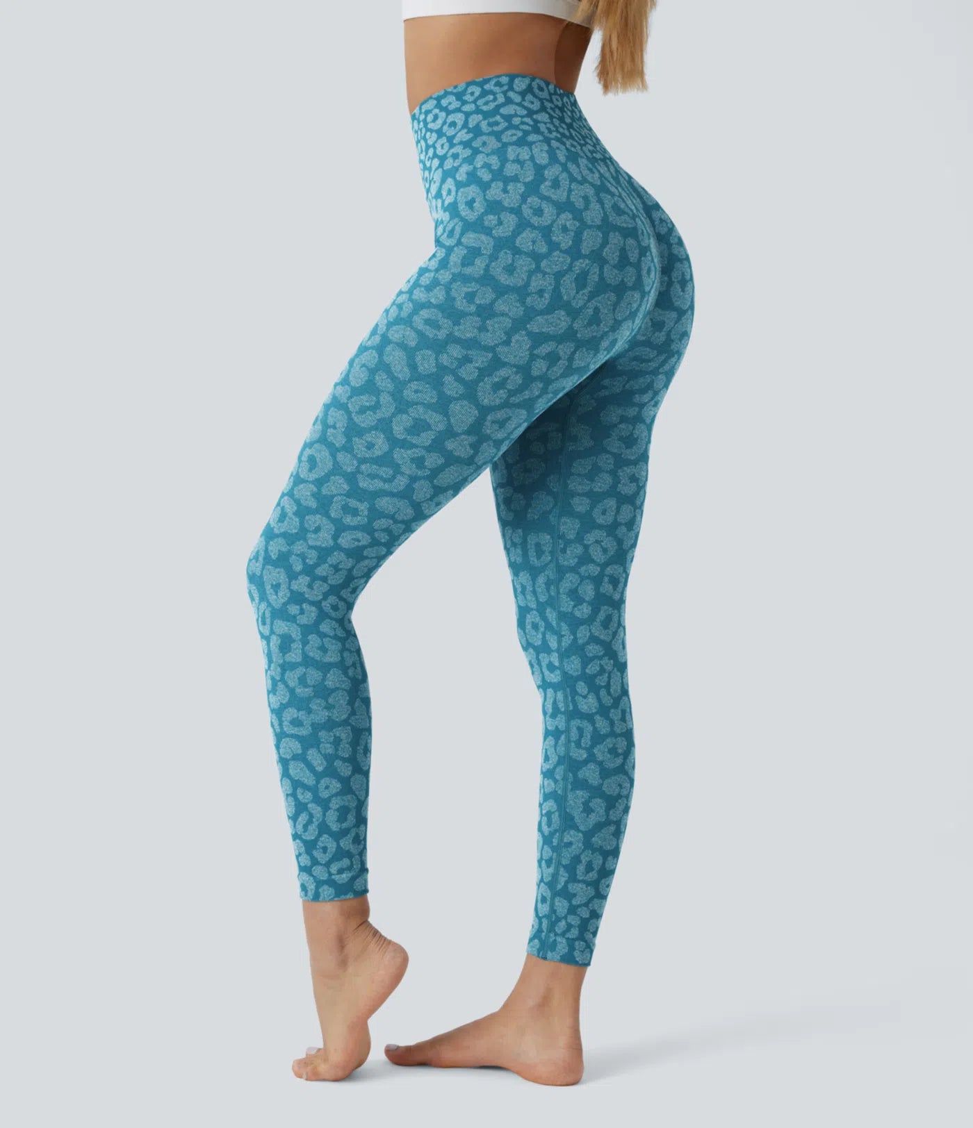 Seamless Flow High Waisted Leopard 7/8 Yoga Leggings - PURE-YOGA