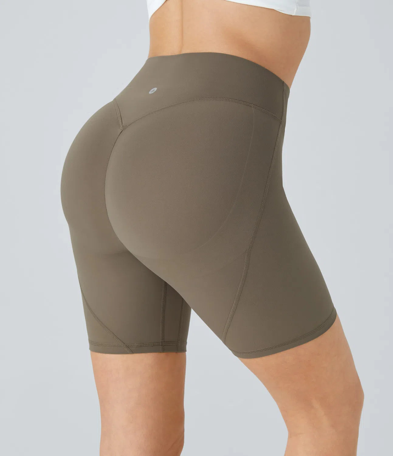 Pure-Yoga UltraSculpt™ High Waisted Front Pocket Ruched Butt Lifting Training Biker Shorts 7'' - PURE-YOGA