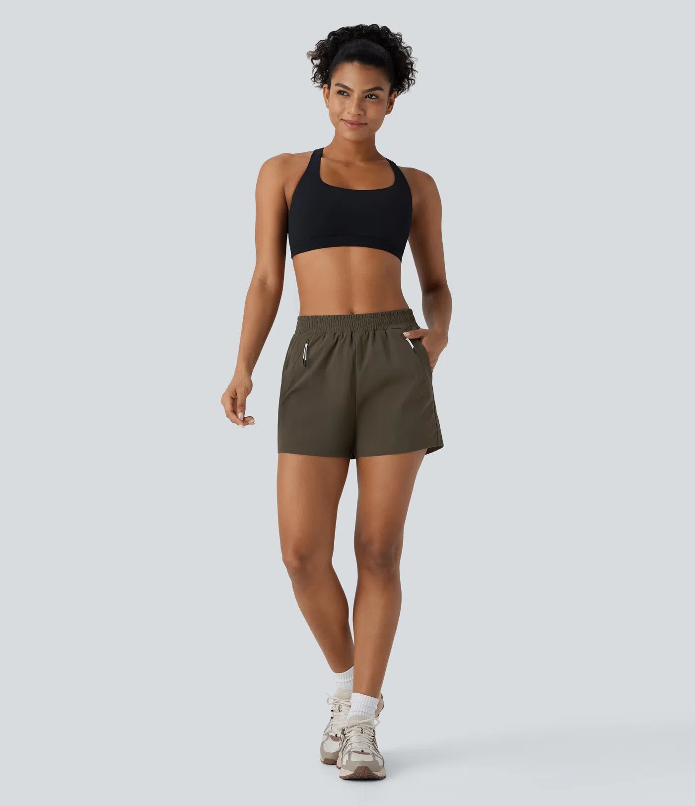 Water Repellent Mid High Waisted Multiple Pockets Ripstop Hiking Shorts 3.5'' - PURE-YOGA